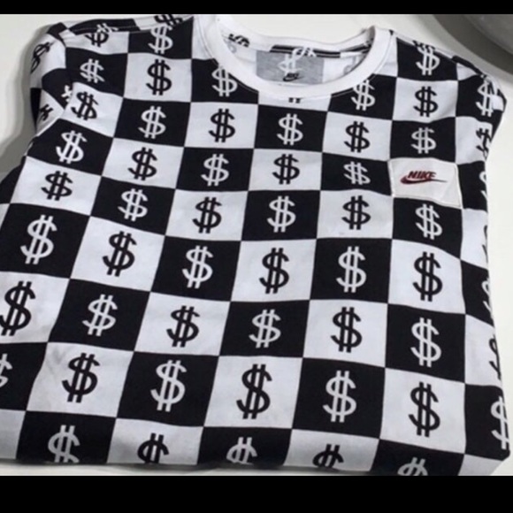 Nike Other - Nike Long Sleeve Tee Dollar Sign Checkerboard Mens Size Small Shirt
